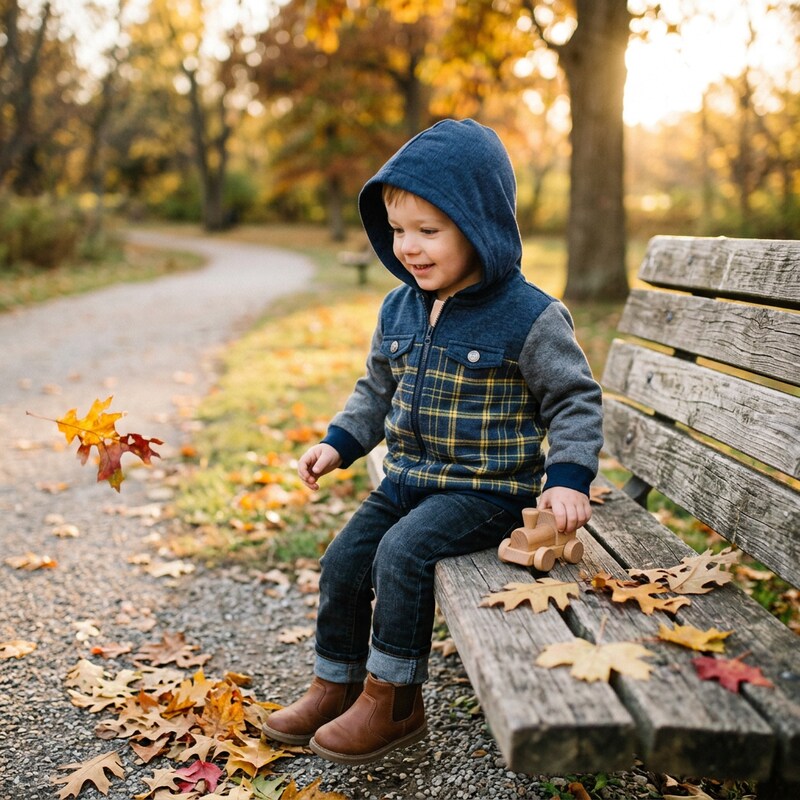 First Impressions Boys Hooded Patchwork Jacket, Size 12Months
