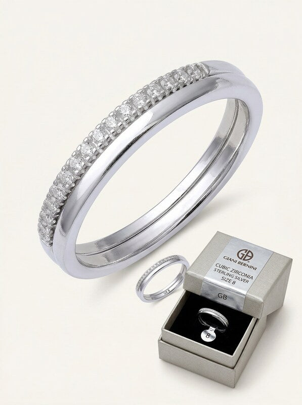 Giani Bernini Cubic Zirconia Band in Sterling Silver, Size 8
