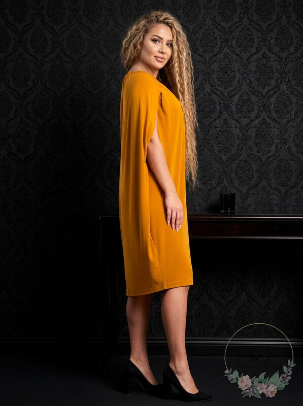 Alfani Scoop-Neck Cape Shift Dress, Size M