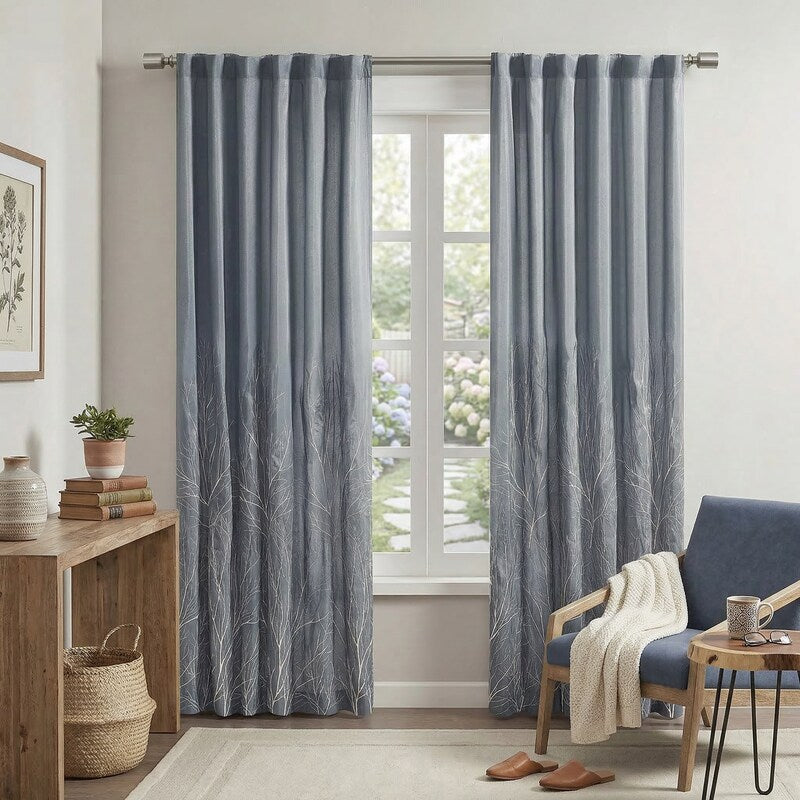 Madison Park Andora 50″ x 95″ Embroidered Curtain Panel