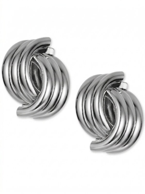 Charter Club Silver-Tone Triple-Ring Drop Earrings