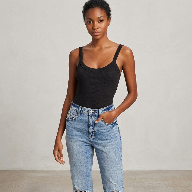 Aqua Scoop Neck Bodysuit, Size Small