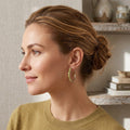 Charter Club Gold-Tone Medium Navette-Stone Open Hoop Earrings