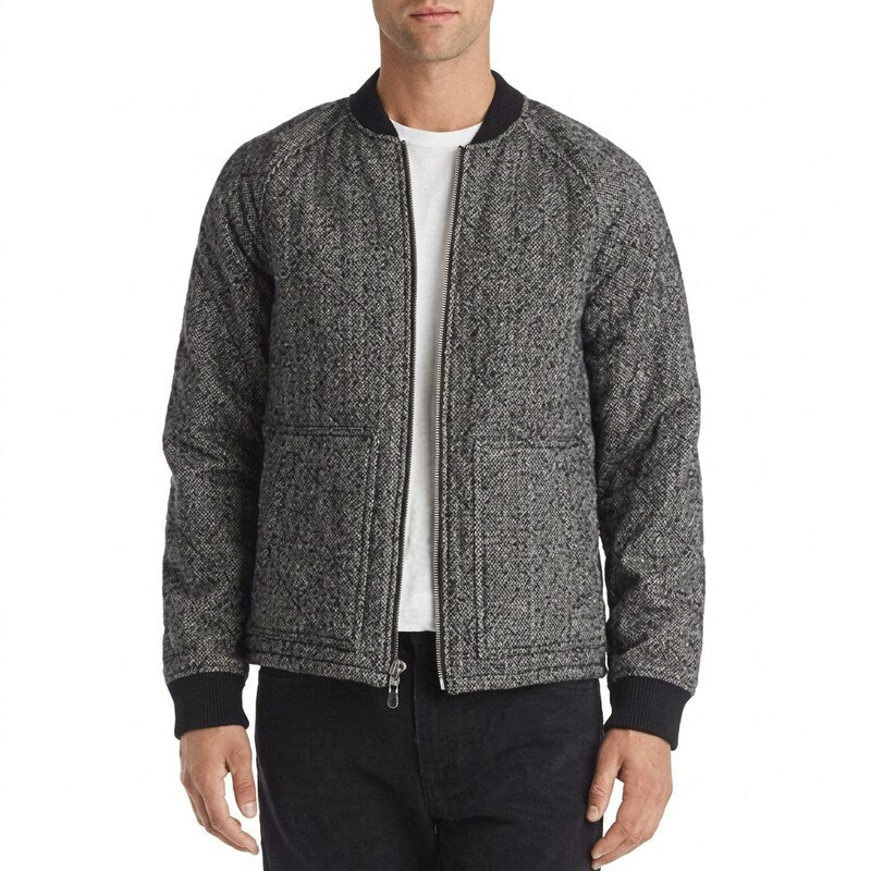 Frame Herringbone Bomber Jacket, Size Large