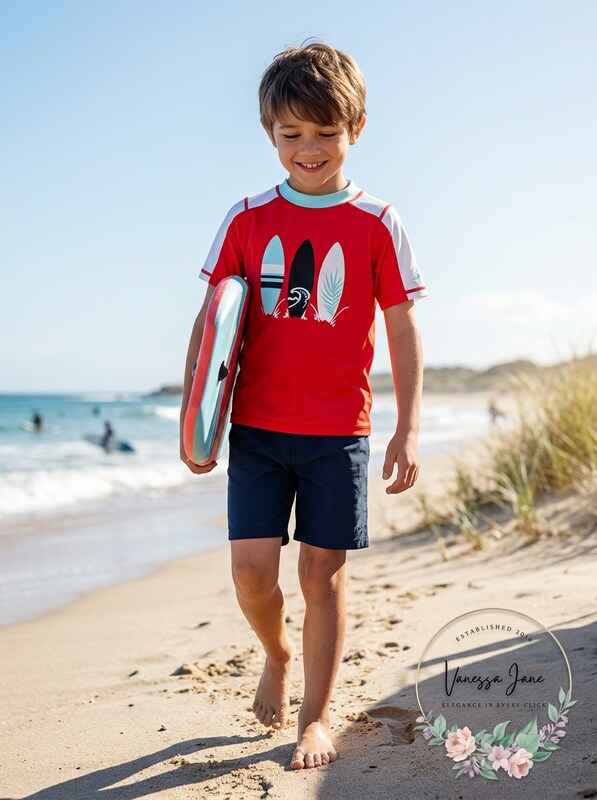 Laguna Little Boys Summer Stripe Swim Shirt, Size 7