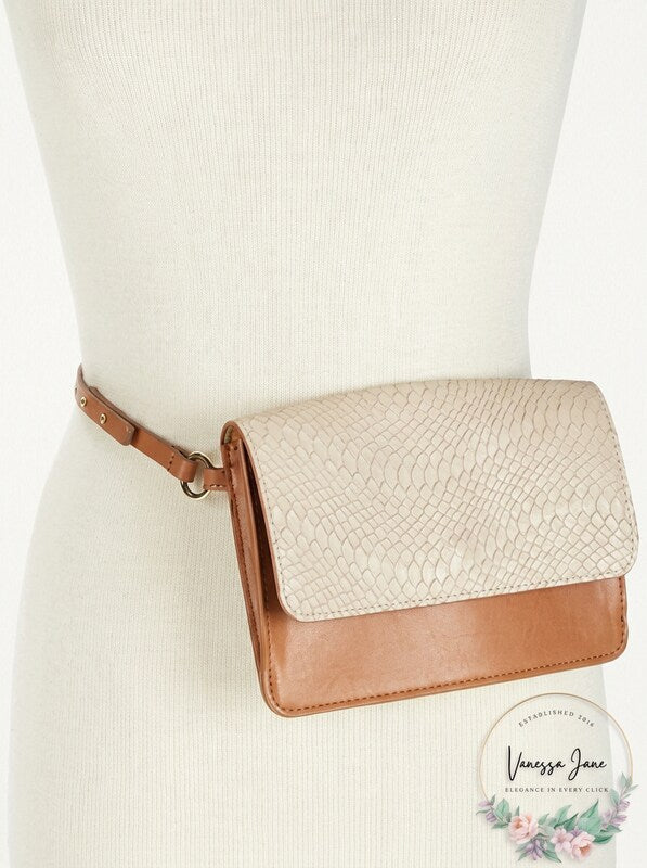 INC International Concepts Smooth & Python-Embossed Fanny Pack