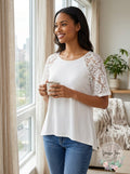 Kim and Cami Swing Lace Short Sleeve Tee, Size Small