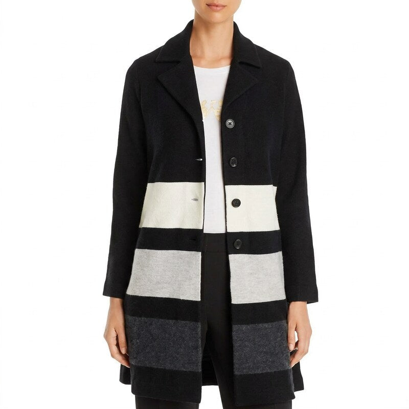 Karl Lagerfeld Paris Long Colorblock Jacket, Size Medium