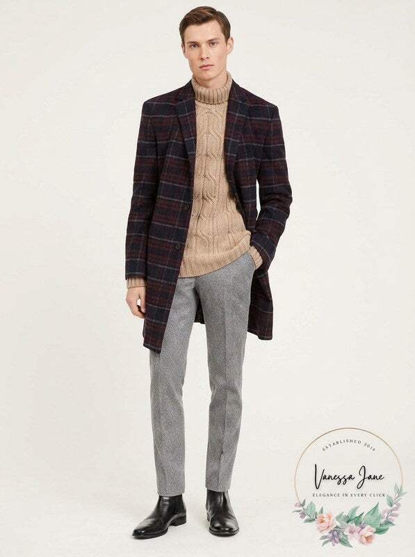 Tommy Hilfiger Modern-Fit Stretch Flex Plaid Addison Overcoat, Size 40L