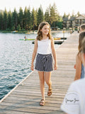 Monteau Big Girls Tie Waist and Pom Poms at Hem Shorts, Size XL