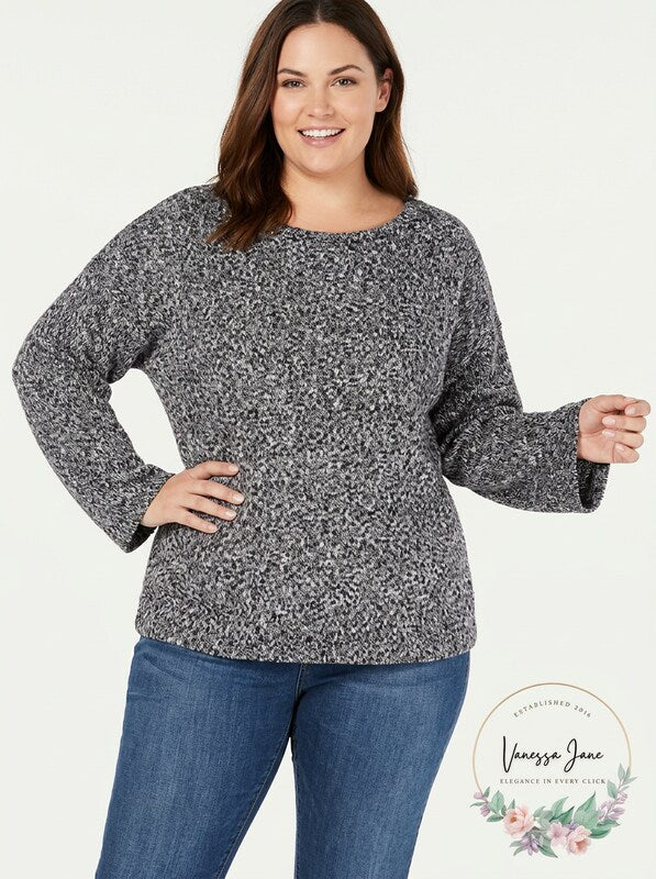 Style & Co Plus Size Relaxed Marled Sweater, Size 3X