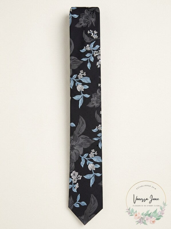 Bar III Mens Carter Skinny Floral Tie