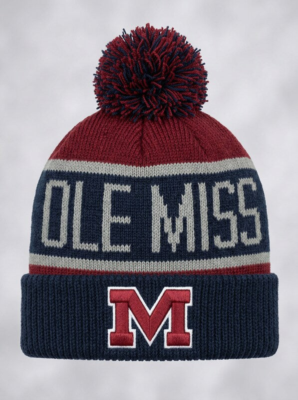 NCAA Mississippi Old Miss Rebels Calgary Cuff Knit Hat, One Size, Red/Black