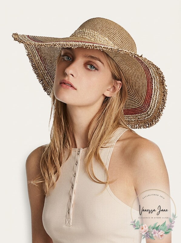 August Hat Company Color-Block Detail Floppy Sun Hat