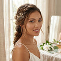 Inc Gold-Tone Crystal and Imitation Pearl Small Hair Comb