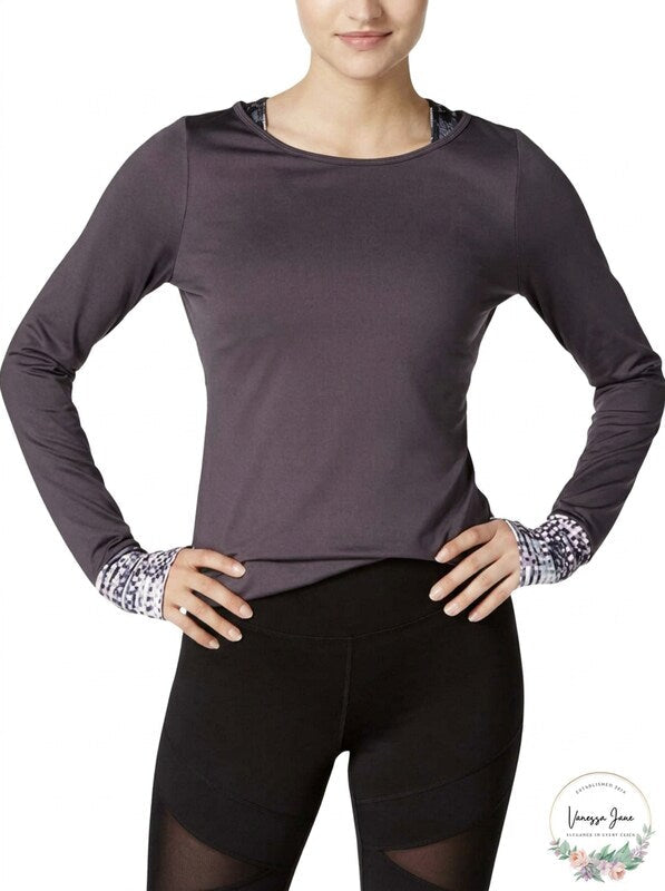 Jessica Simpson The Warm Up Juniors Open-back Compression Top, Large