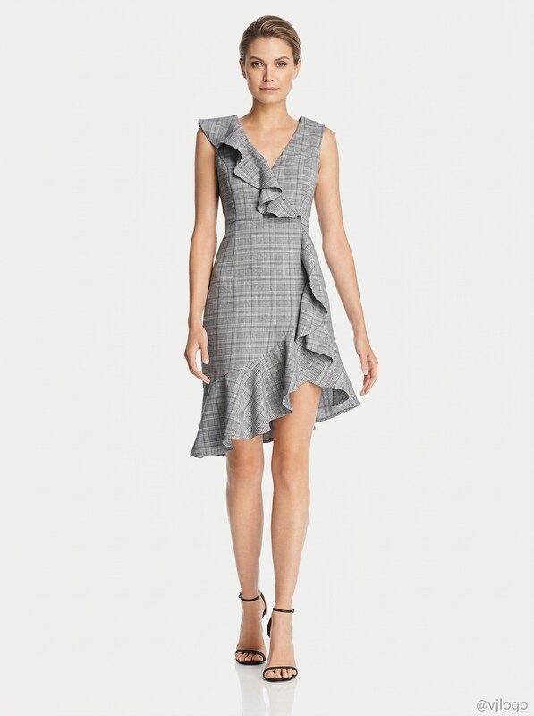 Aqua Women's Ruffle Plaid Dress, Size Small