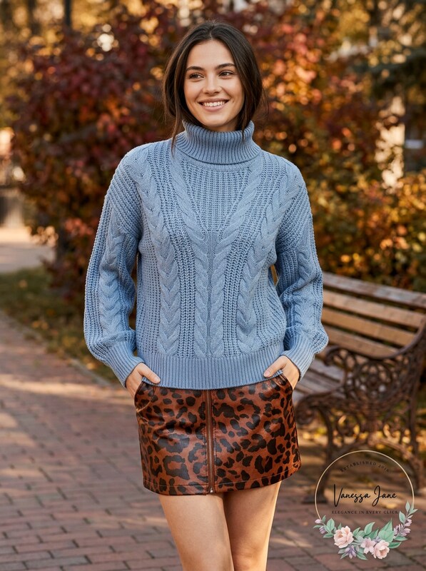 Crave Fame Juniors Turtleneck Cable Knit Sweater, Size XL