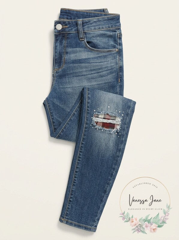 Imperial Star Big Girls Skinny-Fit Destructed Jeans, Size 16