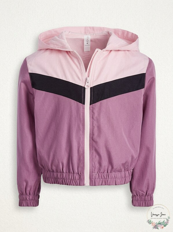 Ideology Little Girls Colorblocked Hooded Windbreaker Jacket, Size 6X