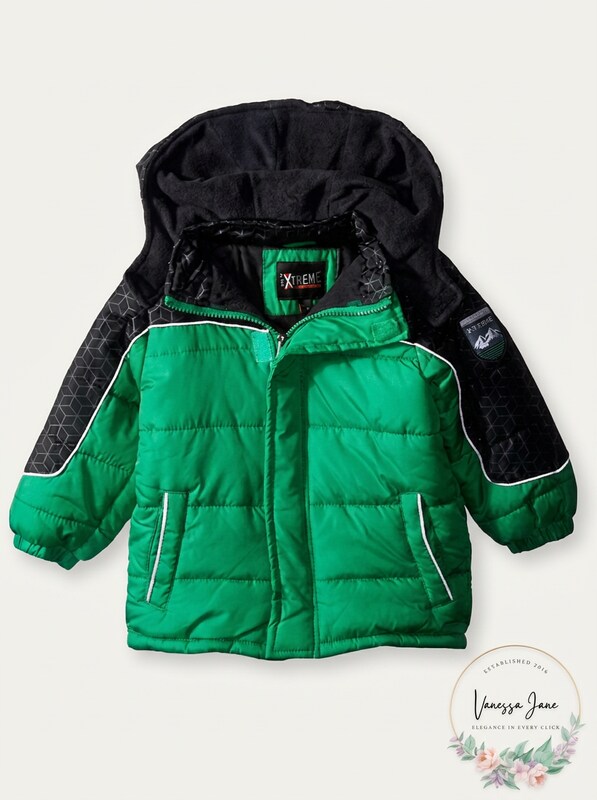 iXtreme Baby Boys Inf Tonal Geo Print Colorblock Puffer, Size 24 Months