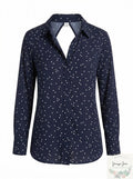 Bardot Open-Back Polka Dot Blouse, Size XS