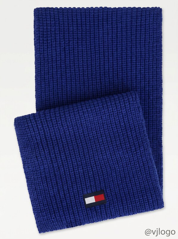 Tommy Hilfiger Mens Logo Patch Scarf, Blue, Long (60 in. and up)