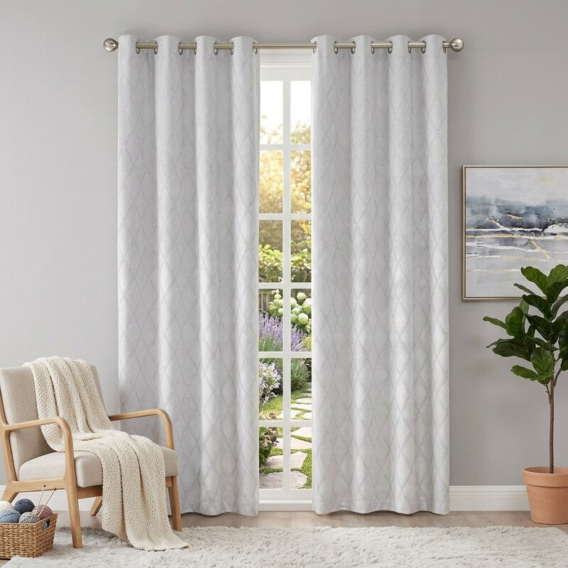 Sunsmart Taylor 50 x 95 Diamond Jacquard Total Blackout Window Panel