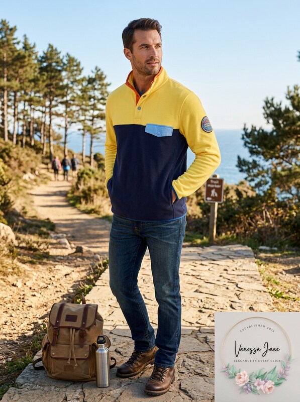 Club Room Mens Button-Pocket Colorblocked Fleece Pullover, Size 3XL
