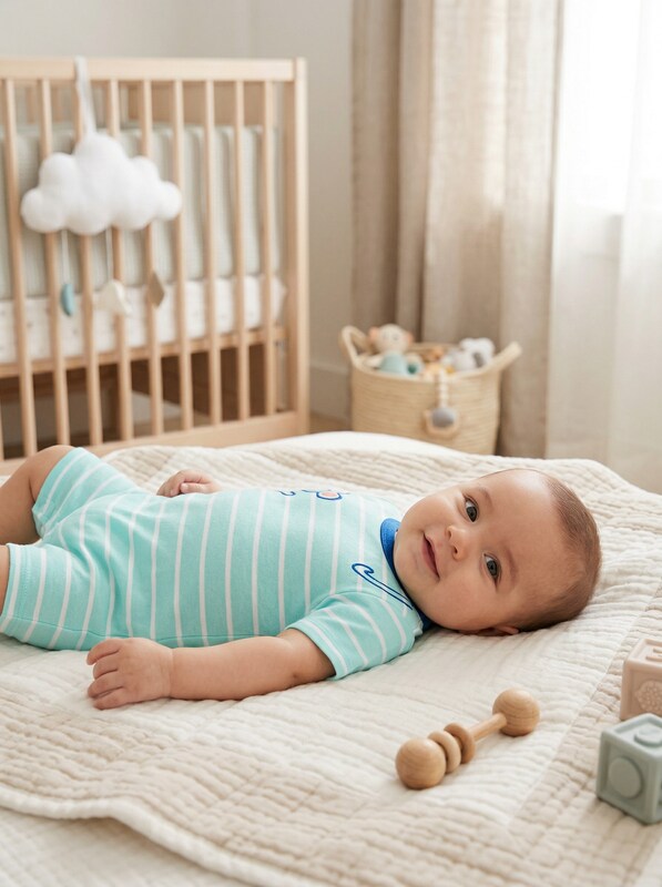 First Impressions Baby Boys Striped Monkey Cotton Romper,Size 12Mo