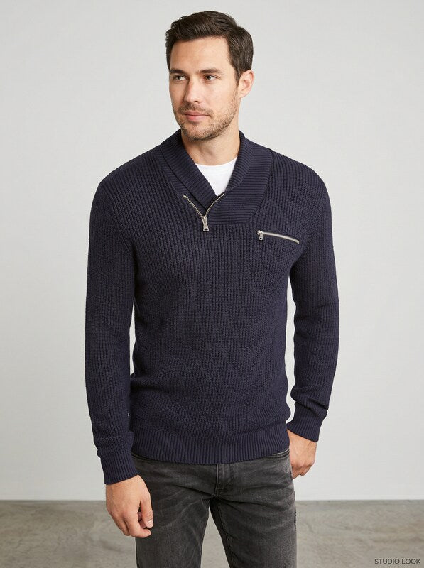 Inc Mens Echo Shawl Collar Zip Sweater, Size XXL