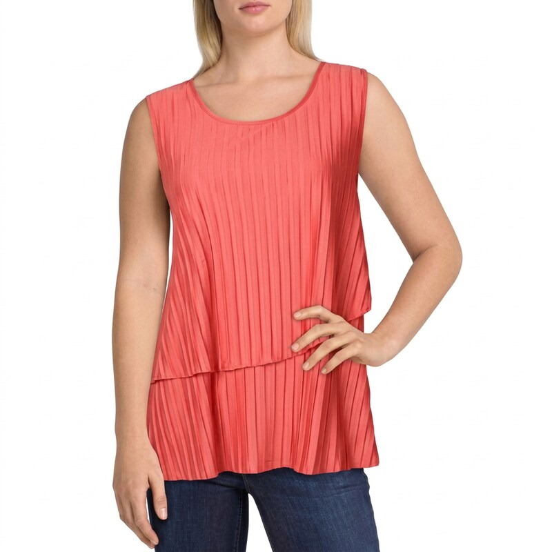 Alfani Solid Ribbed Overlay Top, Size M