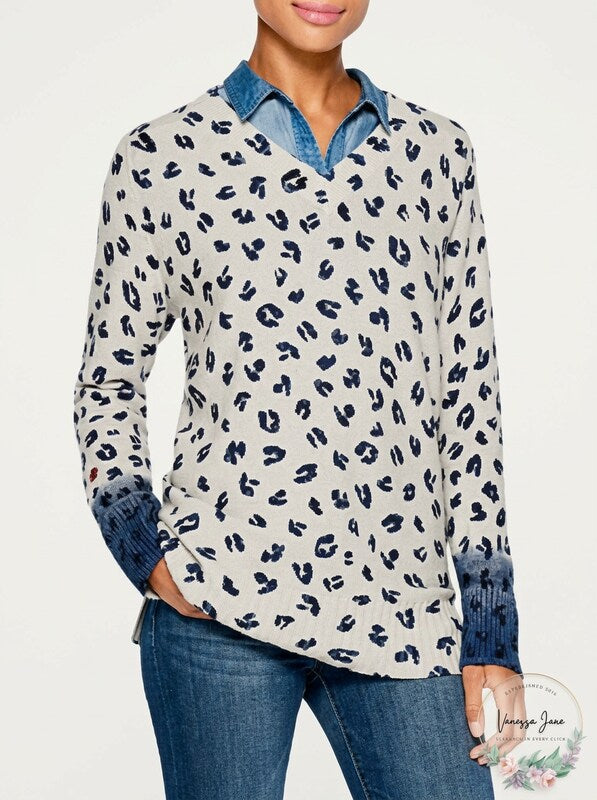 NIC+ZOE  Vital Ii Animal Sweater, Size XXL