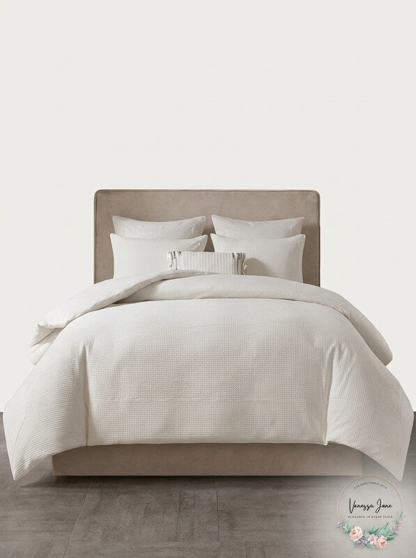 N Natori Hanae Cotton Blend Yarn Dyed Duvet Cover Set king