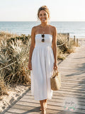 Womens Solid Smocked Tube Top Dress, Choose Sz/Color