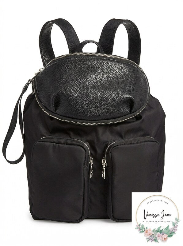 Steve Madden Boomer Backpack W/ Removable Belt Bag-Black