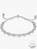 Inc Silver-Tone Crystal Beaded Slider Bracelet