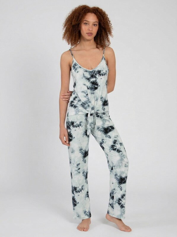 Midnight Bakery Tie-Front Tie-Dyed Hacci Cami, Large