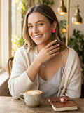 Holiday Lane Silver-Tone Be Mine Heart Stud Earrings, Pink