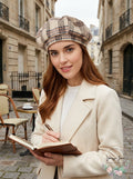 International Concepts Herringbone-Plaid Beret, One Size