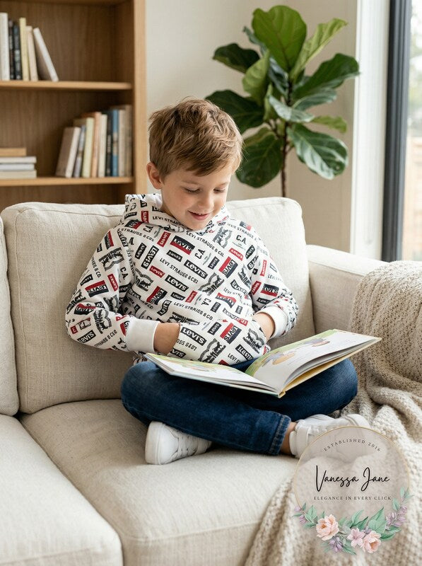 Levis Boys Fleece Logo Hoodie, Size 6