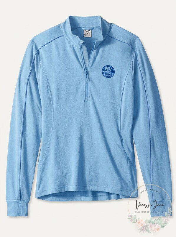 NHL Womens Islanders Half Zip, Size Medium