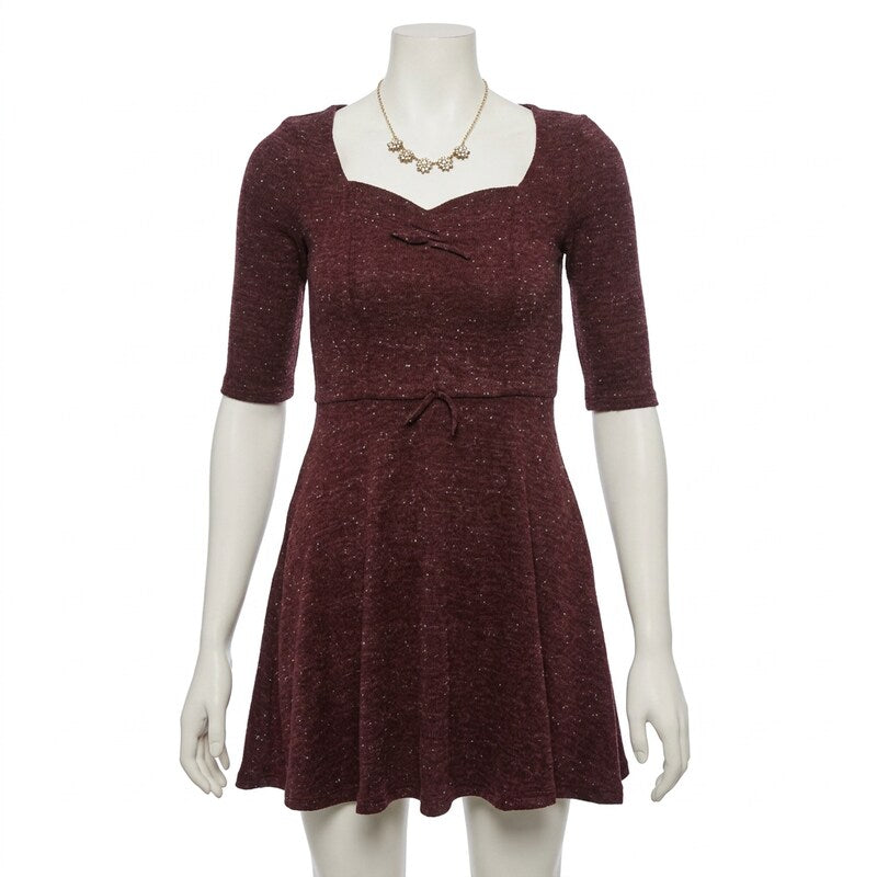 Be Bop Women's Juniors Glitter Cinch Front Party Dress, Size Small