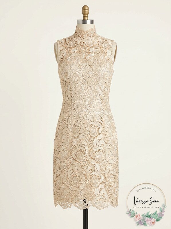 Gracia Womens Lace Cocktail Sheath Dress, Size Large