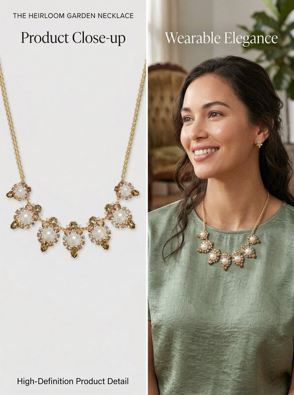 Charter Club Gold-Tone Crystal, Stone and Imitation Pearl  Necklace