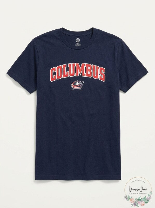 NHL Columbus Blue Jackets Mens Cotton Tee, X-Large, Navy