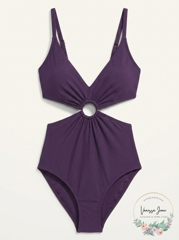 Bar III Ring Monokini One-Piece Swimsuit, Size Small