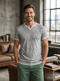 Buffalo David Bitton Mens Kali Space Dyed T-Shirt, XL
