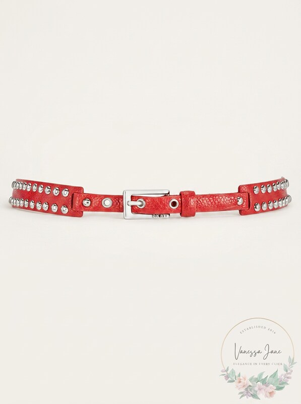 DKNY Dome-Studded Belt Red