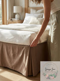 Luxor Bed Skirt, Twin XL, Taupe, Wrinkle Resistant, Pleated